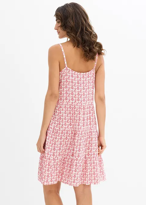 Klänning med axelband, av mjuk viskos, bonprix