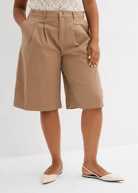 Långa bermudashorts av elastisk bomullsmix, bonprix