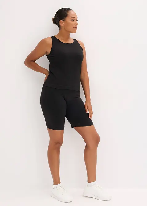 Långt ribbat linne utan sömmar, bonprix