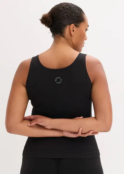 Långt ribbat linne utan sömmar, bonprix