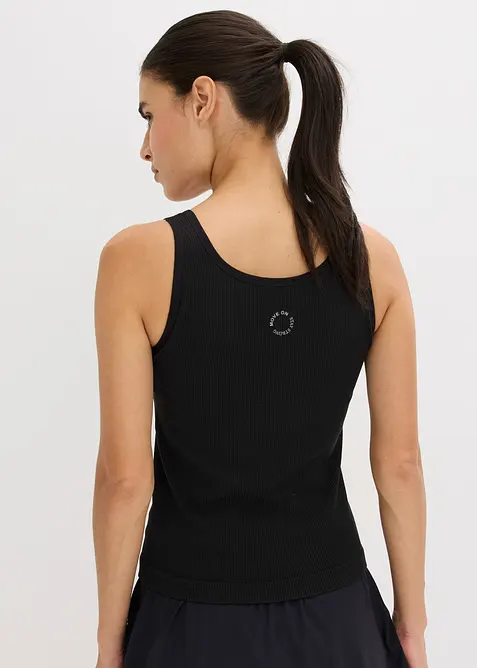 Långt ribbat linne utan sömmar, bonprix