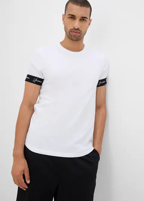 T-shirt av ekologisk bomull, Slim Fit, bonprix