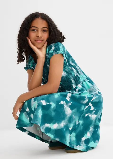 Jerseyklänning för barn i ekologisk bomull med stretch, bonprix