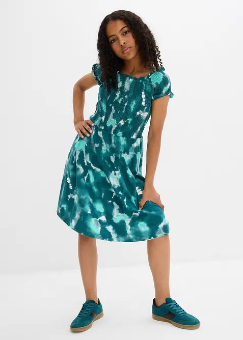 Jerseyklänning för barn i ekologisk bomull med stretch, bonprix