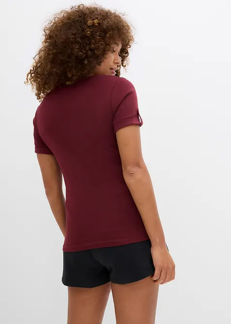 Topp med farfarskrage i ren bomull, bonprix