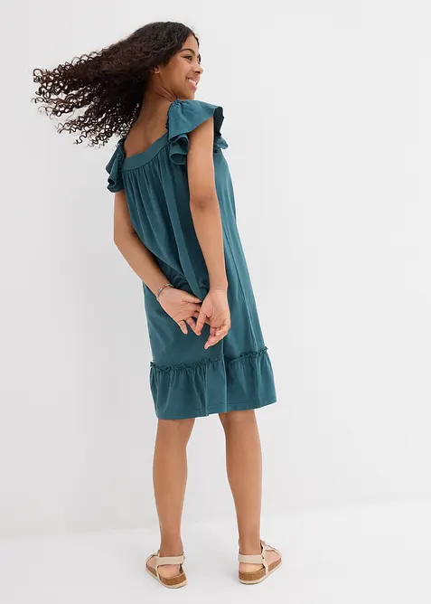 Jerseyklänning av elastisk bomullsmix, bonprix