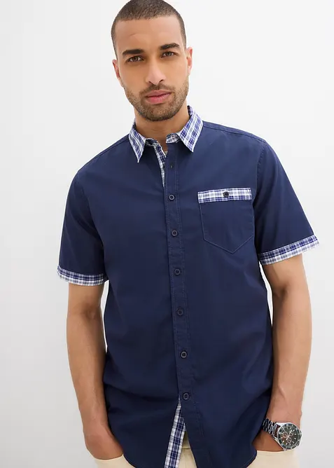 Kortärmad skjorta i ren bomull, bonprix