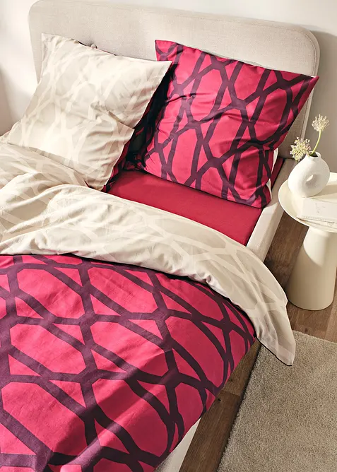 V&auml;ndbart p&aring;slakanset med grafiskt m&ouml;nster, bonprix