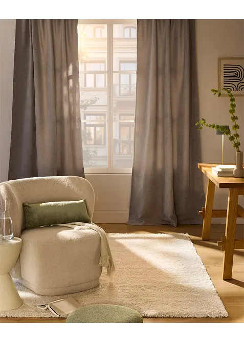 M&ouml;rkl&auml;ggande gardinl&auml;ngd med l&auml;tt struktur (2-pack), bonprix