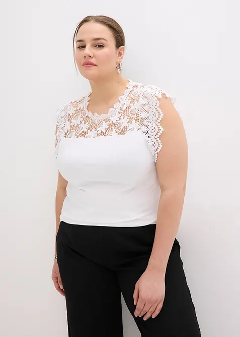 Topp med spetsinfällning, bonprix