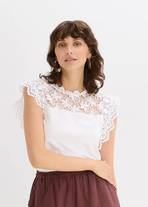 Topp med spetsinfällning, bonprix