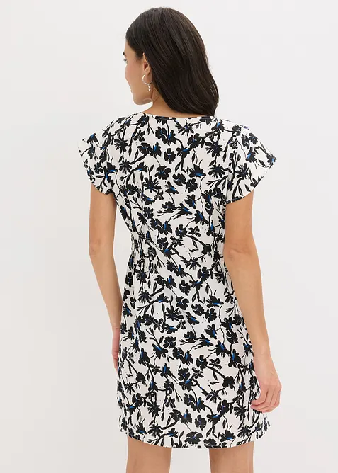 Klänning med vingärmar i material med struktur, bonprix