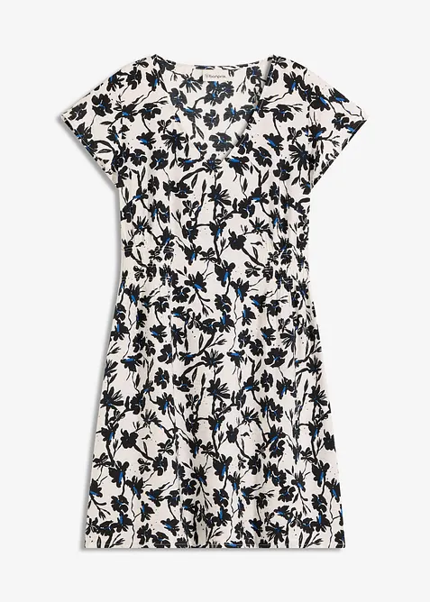 Klänning med vingärmar i material med struktur, bonprix