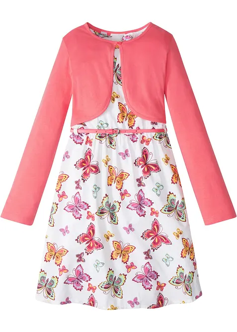 Klänning + skärp + bolero för barn (3 delar), bonprix