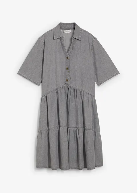 Kortärmad jeansklänning, bonprix