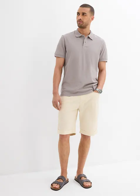 Kortärmad pikétröja i bomull, bonprix