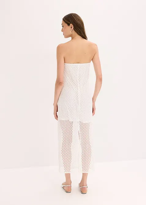 Off shoulder-klänning med spets, bonprix