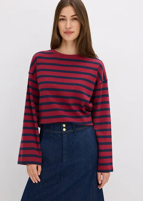 Randig topp av ren ekologisk bomull, bonprix