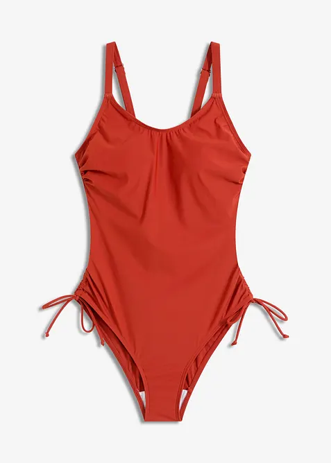 Baddräkt med snörning och lätt formande effekt, bonprix