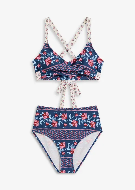 Bikini med BH-topp med omlottlook (2 delar), bonprix