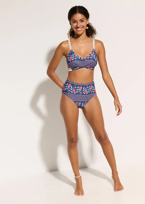 Bikini med BH-topp med omlottlook (2 delar), bonprix