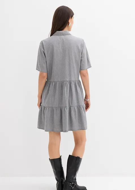 Kortärmad jeansklänning, bonprix