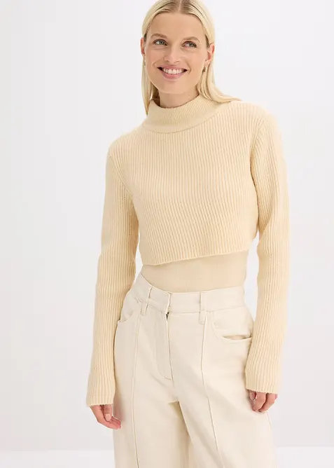 Tröja med lager-på-lager-look, bonprix