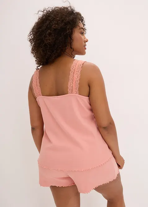 Pyjamas med shorts och ljuvlig spets, bonprix