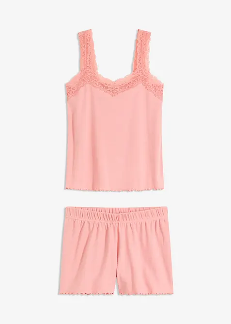 Pyjamas med shorts och ljuvlig spets, bonprix
