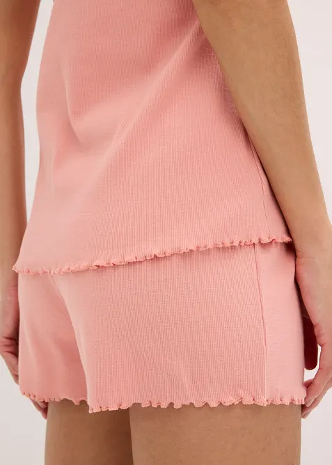 Pyjamas med shorts och ljuvlig spets, bonprix