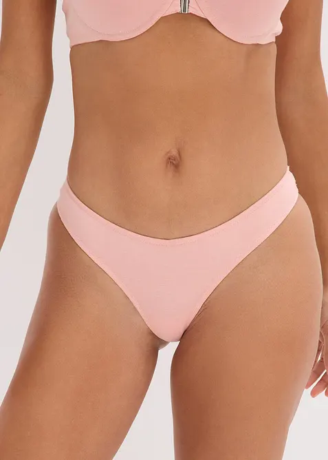 Stringtrosa i V-form med skön bomull (2-pack), bonprix