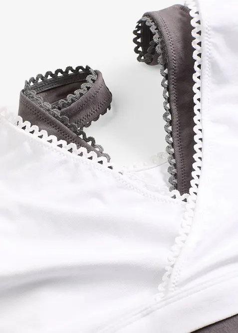 Vändbar BH-topp med mjuk, ekologisk bomull (2-pack), bonprix