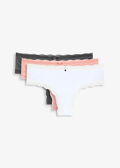 Braziliantrosa med glansiga effekter (3-pack), bonprix