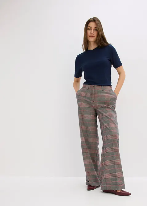 Ribbstickad topp av mjuk viskosmix, bonprix