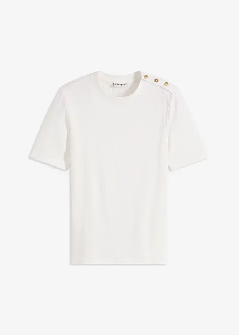 Ribbstickad topp av mjuk viskosmix, bonprix