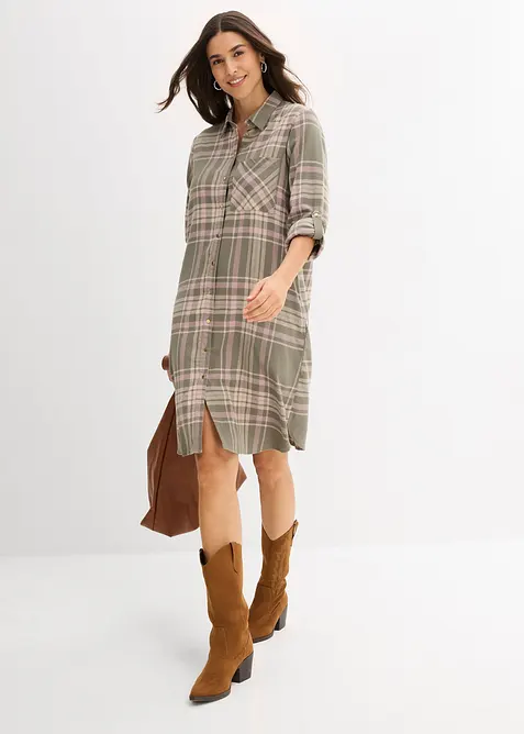 Skjortklänning i ren bomull, bonprix