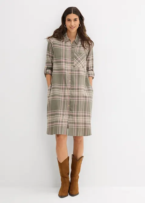 Skjortklänning i ren bomull, bonprix