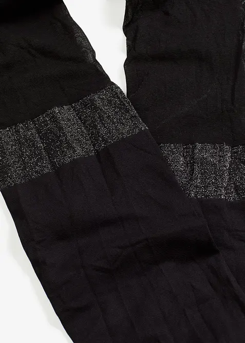 Overknee-strumpbyxa med glittrig rand och återvunnen polyamid (70 den), bonprix