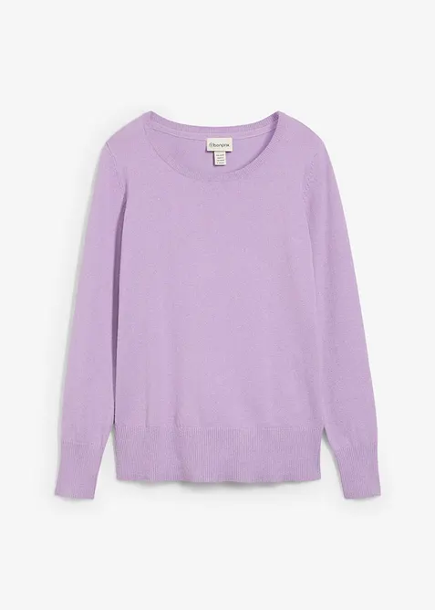 Finstickad baströja med återvunnen bomull, bonprix