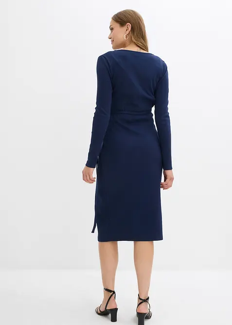 Ribbad mamma-omlottklänning i ekologisk bomull, bonprix