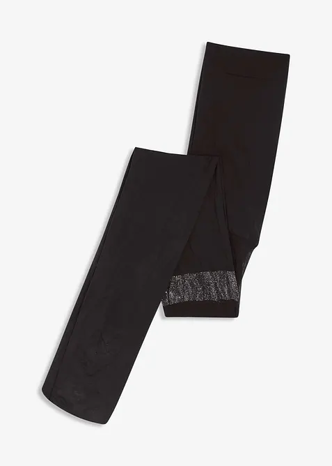 Overknee-strumpbyxa med glittrig rand och återvunnen polyamid (70 den), bonprix