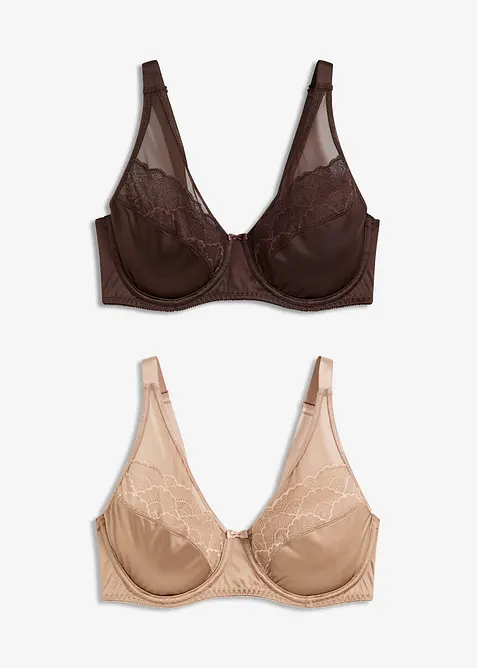 Bygel-BH med glansiga effekter (2-pack), bonprix