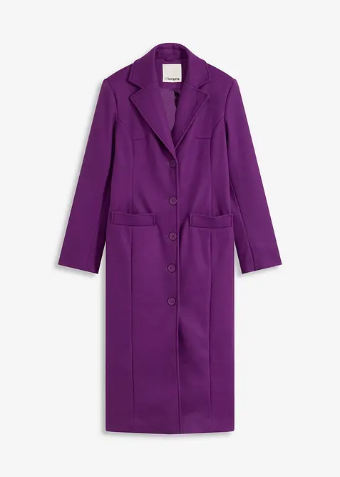 Lång kappa med yllelook, bonprix