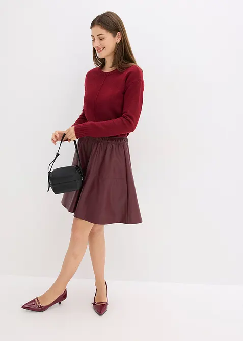 Kort kjol av skinnimitation, bonprix