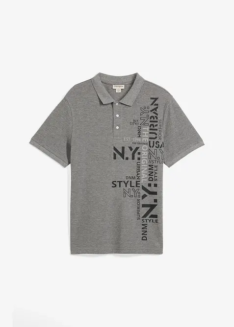 Pikétröja av ren bomull Slim Fit, korta ärmar, bonprix