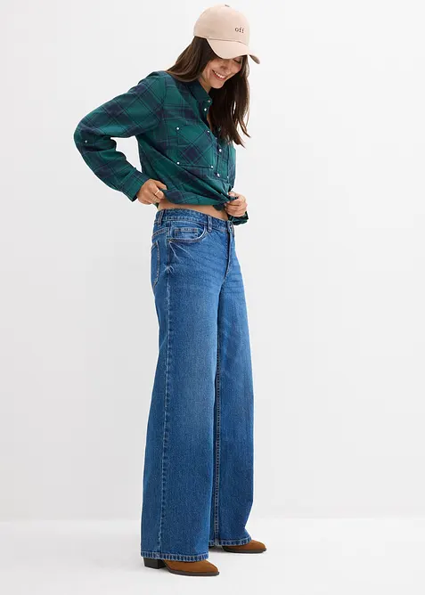 Wide Leg Jeans Mid Waist, bonprix