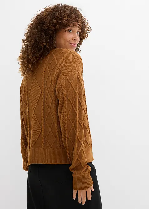 Cardigan med knytband, bonprix