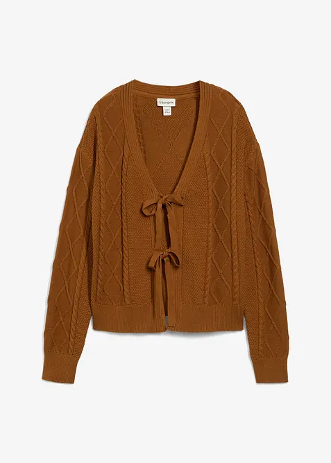 Cardigan med knytband, bonprix