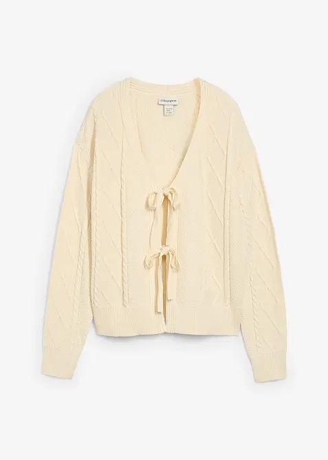 Cardigan med knytband, bonprix