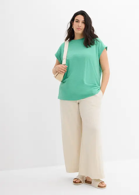 Lång topp med bomull (2-pack), bonprix